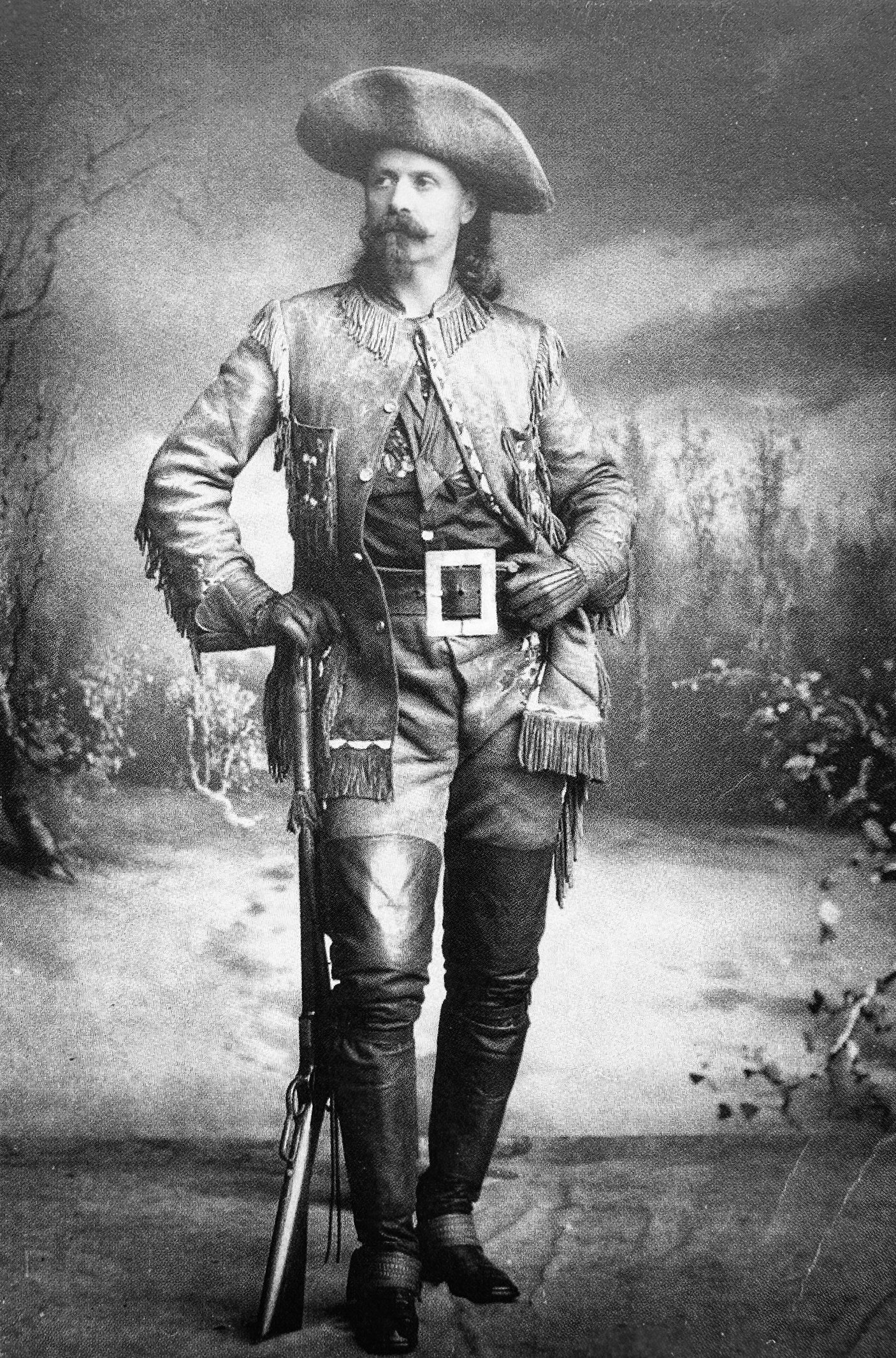 An Illustration from 19th century of Buffalo Bill Cody