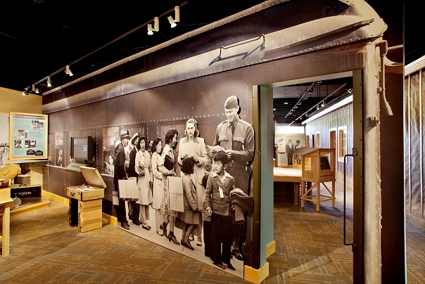 An exhibit featuring Japanese-American incarcerees. at the Heart Mountain WWII Interpretive Center