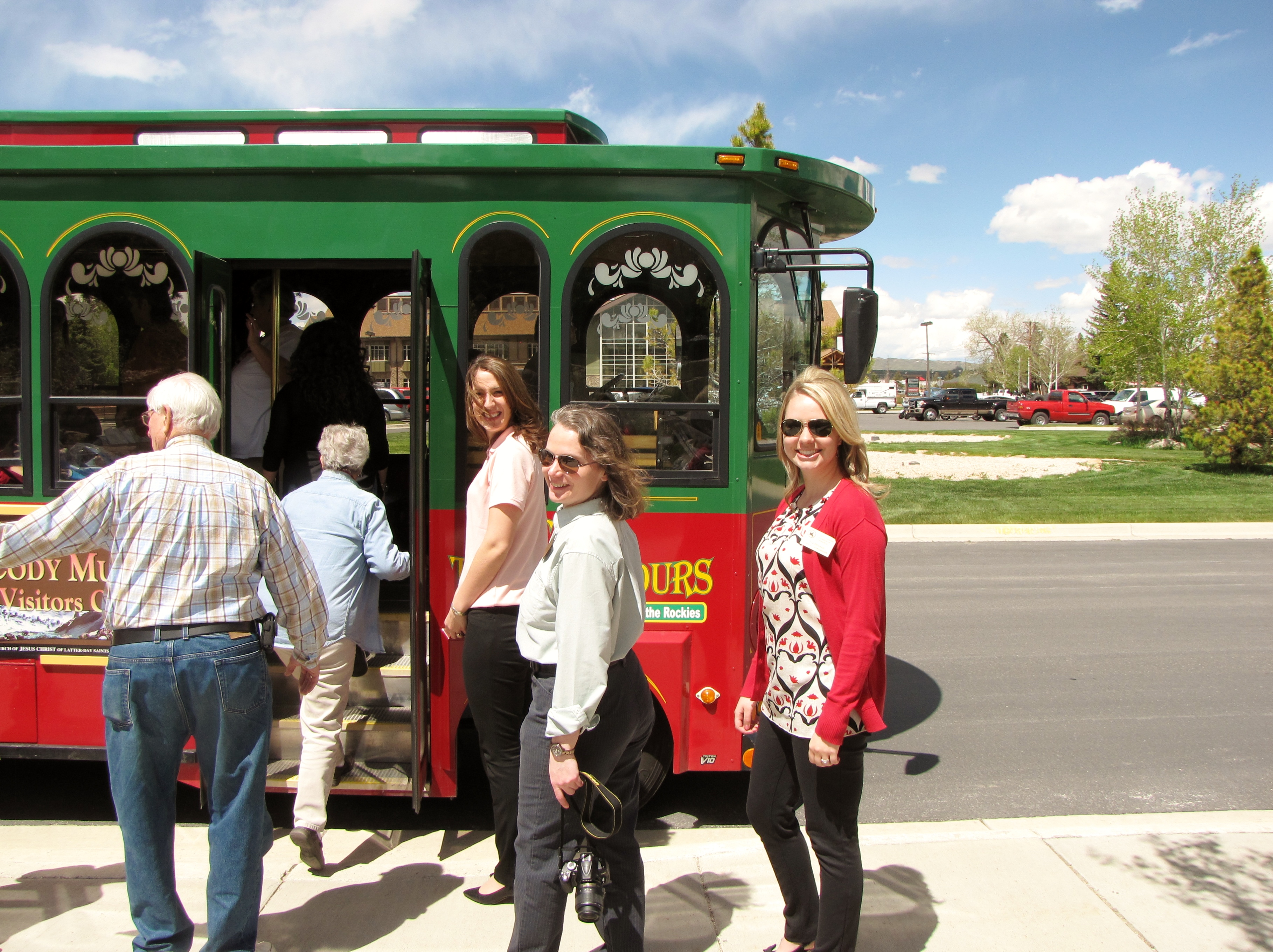 Visitors board the Cody Trolley Tour in Cody Yellowstone