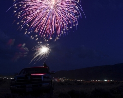Beautiful fireworks in celebration of the Fourth of July