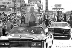 John Wayne, the grand parade marshal in 1976