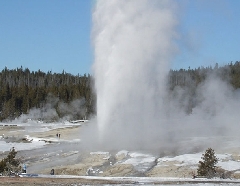 A geyser erupts at Gary Fales
