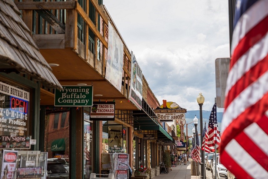 street scene in Cody Wyoming