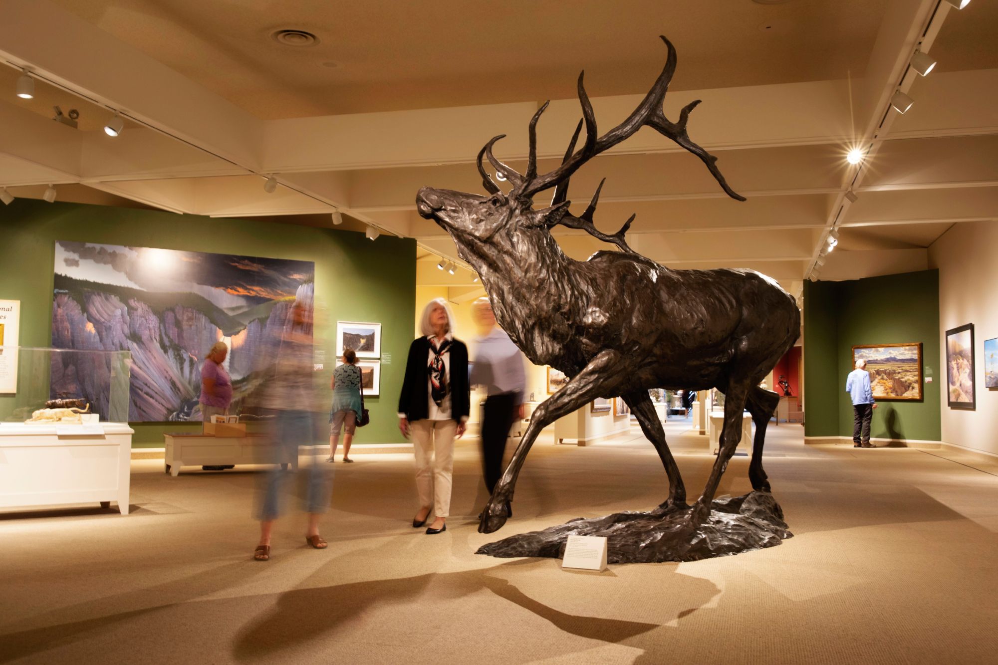 Patrons walk around the Buffalo Bill Center of the West in Cody Yellowstone 