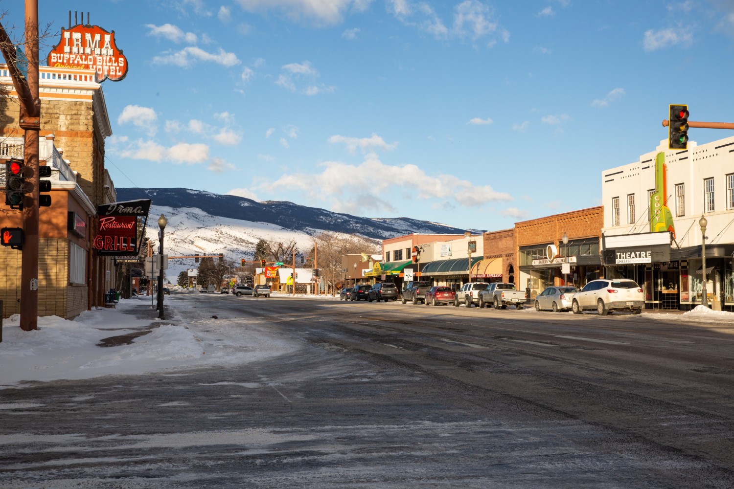 Downtown Cody Yellowstone in the Winter