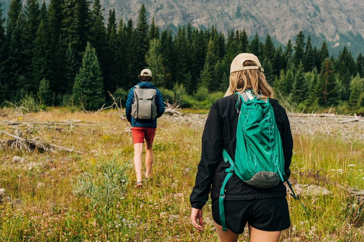 Two people walking in Cody Yellowstone