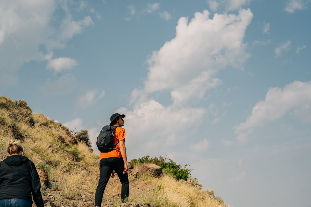 Two people hiking in Cody Yellowstone