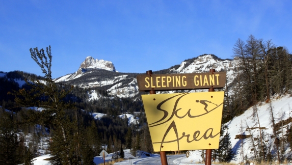 The Sleeping Giant Ski Area sign
