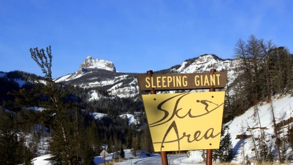 Sleeping Giant Ski Area sign
