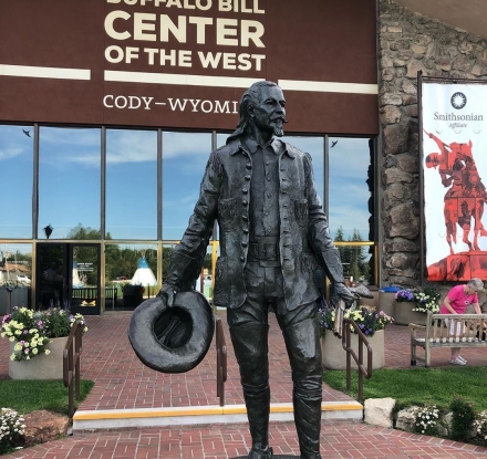 Statue of Buffalo Bill Cody outside of the Buffalo Bill Center of the West